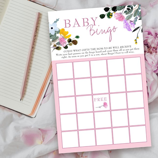 Wildflower Lawn Floral Baby Shower Bingo Game (Bingo Game card from my Wildflower Lawn Collection.
)