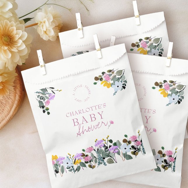 Wildflower Lawn Little Thank You Gift Baby Shower Favor Bag (Baby Shower favor bags from my Wildflower Lawn Baby Shower Collection)