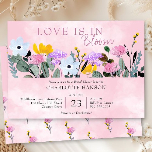 Wildflower Lawn Love is in Bloom Bridal Shower Invitation