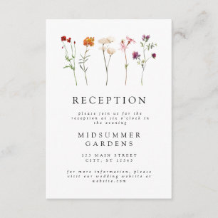 Wildflower Lesbian Pride Wedding Reception Info Enclosure Card