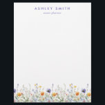 Wildflower Letterhead<br><div class="desc">This design features a watercolor border of wildflowers in bold shades of purple,  green,  orange,  and gold. Personalize with your name and business information.</div>