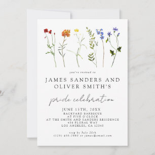 Wildflower LGBTQ Floral Gay Pride Celebration Invitation