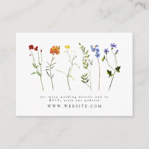 Wildflower LGBTQ Gay Pride Floral Wedding Website Enclosure Card