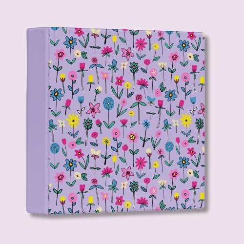 Wildflower Lilac Flower Garden pattern 3 Ring Binder Wildflower Lilac Flower Garden pattern 3 Ring Binder