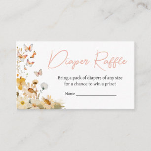 Wildflower Little Butterfly Diaper Raffle Enclosure Card