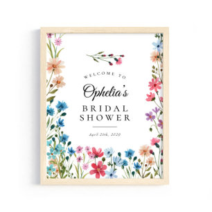 Wildflower Love Bloom Bridal Shower Welcome Sign