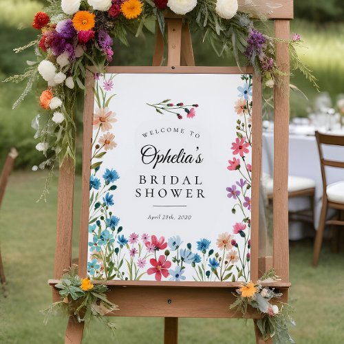 Wildflower Love Bloom Bridal Shower Welcome Sign