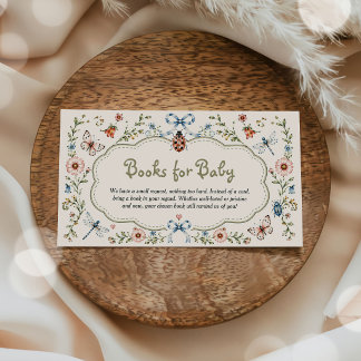 Wildflower Love Bug Baby Shower Books for Baby Enclosure Card