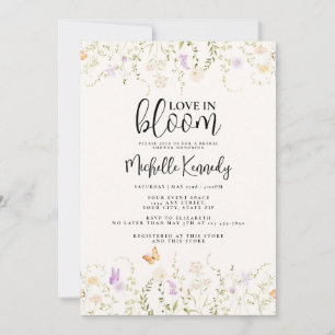 Wildflower Love In Bloom Bridal Shower  Invitation
