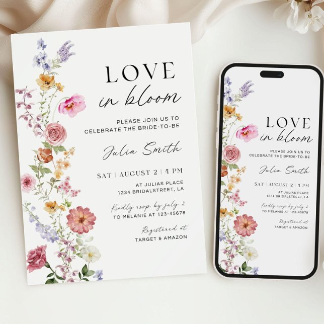 Wildflower Love in Bloom Bridal Shower Invitation (Creator Uploaded)