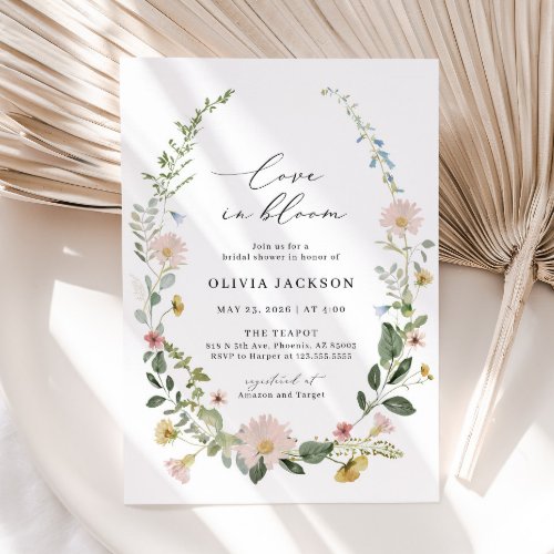 Wildflower Love In Bloom Bridal Shower Invitation