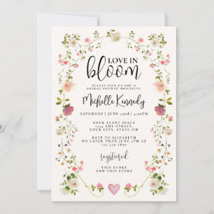 Wildflower Love In Bloom Bridal Shower  Invitation