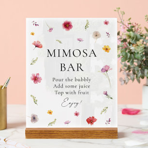 Wildflower Love in Bloom Bridal Shower Mimosa Bar Acrylic Sign