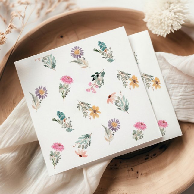 Wildflower Love in Bloom Bridal Shower Napkins (Creator Uploaded)