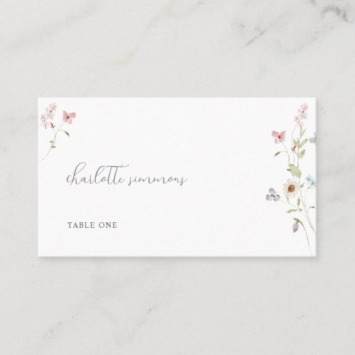 Wildflower Love in Bloom Bridal Shower Place Card