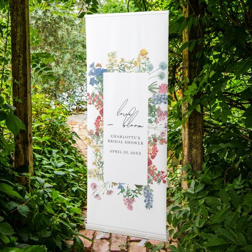 Wildflower Love in Bloom Bridal Shower Retractable Banner