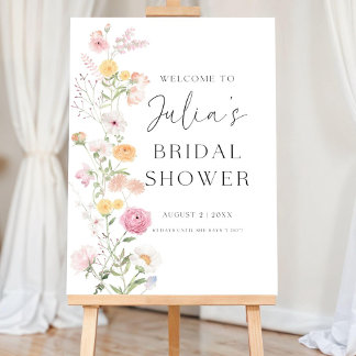 Wildflower Love in Bloom Bridal Shower Welcome Sig Foam Board