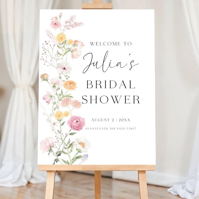 Wildflower Love in Bloom Bridal Shower Welcome Sig Foam Board (Creator Uploaded)