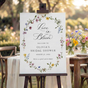 Wildflower Love in Bloom Bridal Welcome Sign