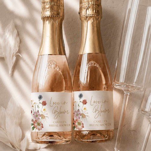 Wildflower Love in Bloom Mini Champagne Label