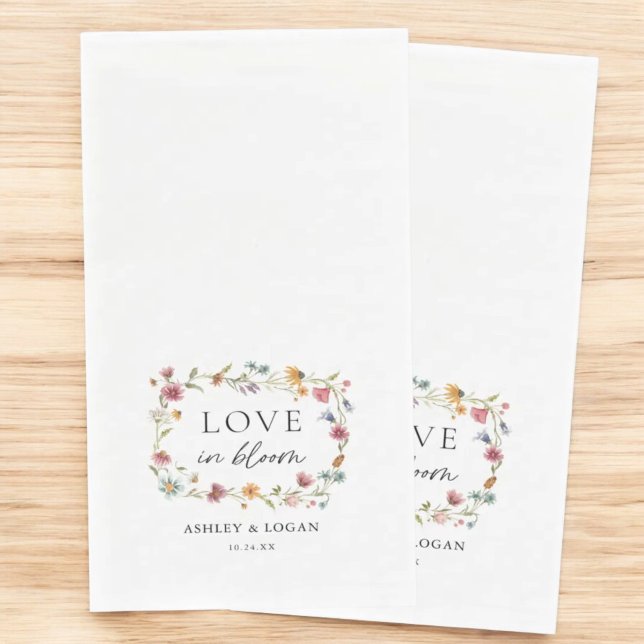 Wildflower Love In Bloom Wedding Paper Guest Towels (Creator Uploaded)