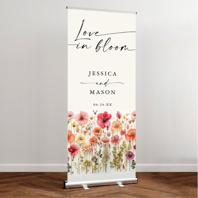 Wildflower Love In Bloom Wedding Welcome Retractable Banner (Creator Uploaded)