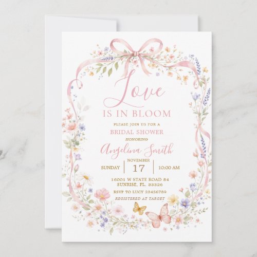 Wildflower Love is in Bloom Bridal Shower Invitation