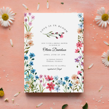 Wildflower Love Is In Bloom Bridal Shower Invitation by BohemianWoods at Zazzle