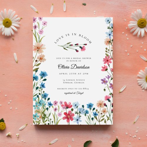 Wildflower Love is in Bloom Bridal Shower Invitation