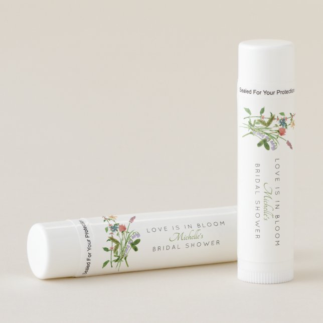Wildflower Love is in Bloom Bridal Shower Lip Balm (Front)
