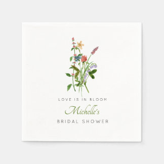 Wildflower Love is in Bloom Bridal Shower Napkins