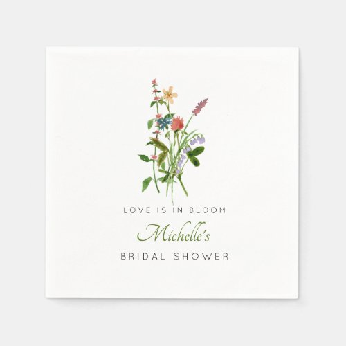 Wildflower Love is in Bloom Bridal Shower  Napkins