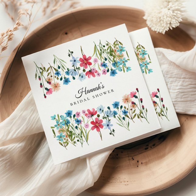Wildflower Love is in Bloom Bridal Shower Napkins (Creator Uploaded)