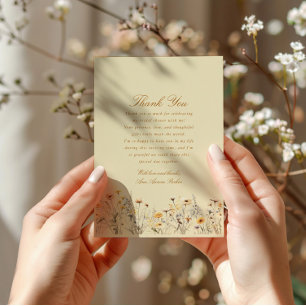Wildflower Love Is In Bloom Bridal Shower Thank You Card