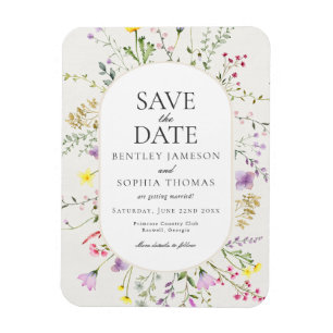 Wildflower Love is in Bloom Save the Date Magnet