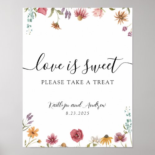 Wildflower Love is Sweet Please Take a Treat Sign