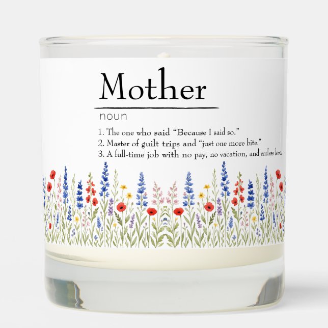 "Wildflower Love" – Scented Candle for Mom (Front)