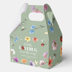 Wildflower Lovebug Baby Shower Favor Boxes
