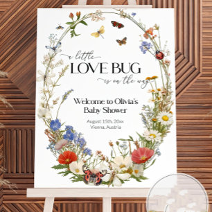 Wildflower Lovebug Baby Shower Welcome Sign Gender