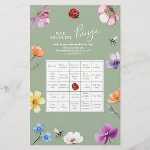Wildflower Lovebug Find The Guest Bingo