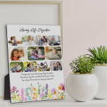 Wildflower Loving Life Together 11 Photo Plaque<br><div class="desc">Pretty wildflower photo display personalized with 11 of your favorite photos and your custom text, such as "loving life together" and your custom wording or sentiment. Your photos are displayed in rounded rectangle shapes and, if you have any problems with placement, try cropping your picture to a horizontal landscape shape...</div>