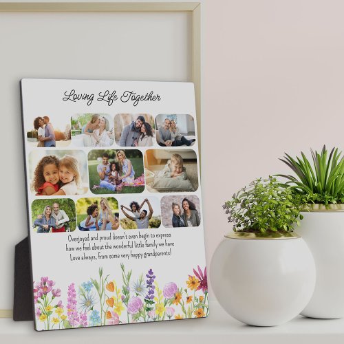 Wildflower Loving Life Together 11 Photo Plaque