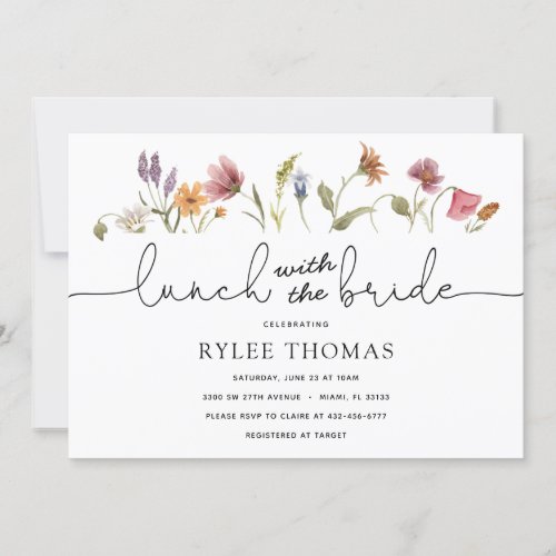 Wildflower Lunch with the Bride Shower Invitation