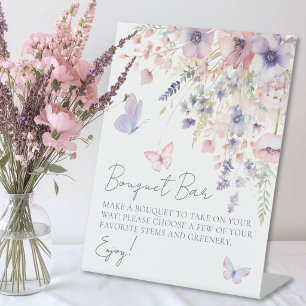Wildflower Make A Bouquet Flower Bar Pedestal Sign