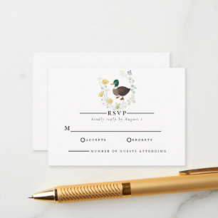 Wildflower Mallard Duck Wedding Enclosure Card