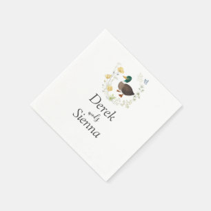 Wildflower Mallard Duck Wedding Napkins