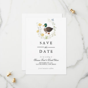 Wildflower Mallard Duck Wedding Save The Date