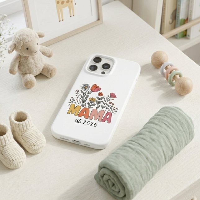 Wildflower Mama Est Year Boho Lettering Case-Mate iPhone Case (Creator Uploaded)