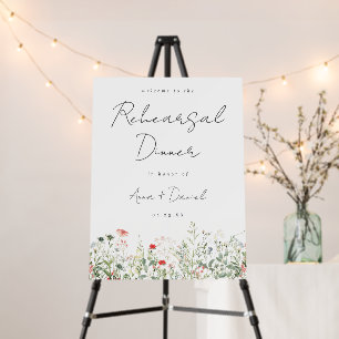 Wildflower Meaadow Wedding Rehearsal Dinner Foam Board