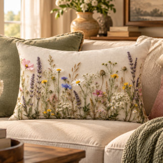 Wildflower Meadow Accent Pillow 16x12